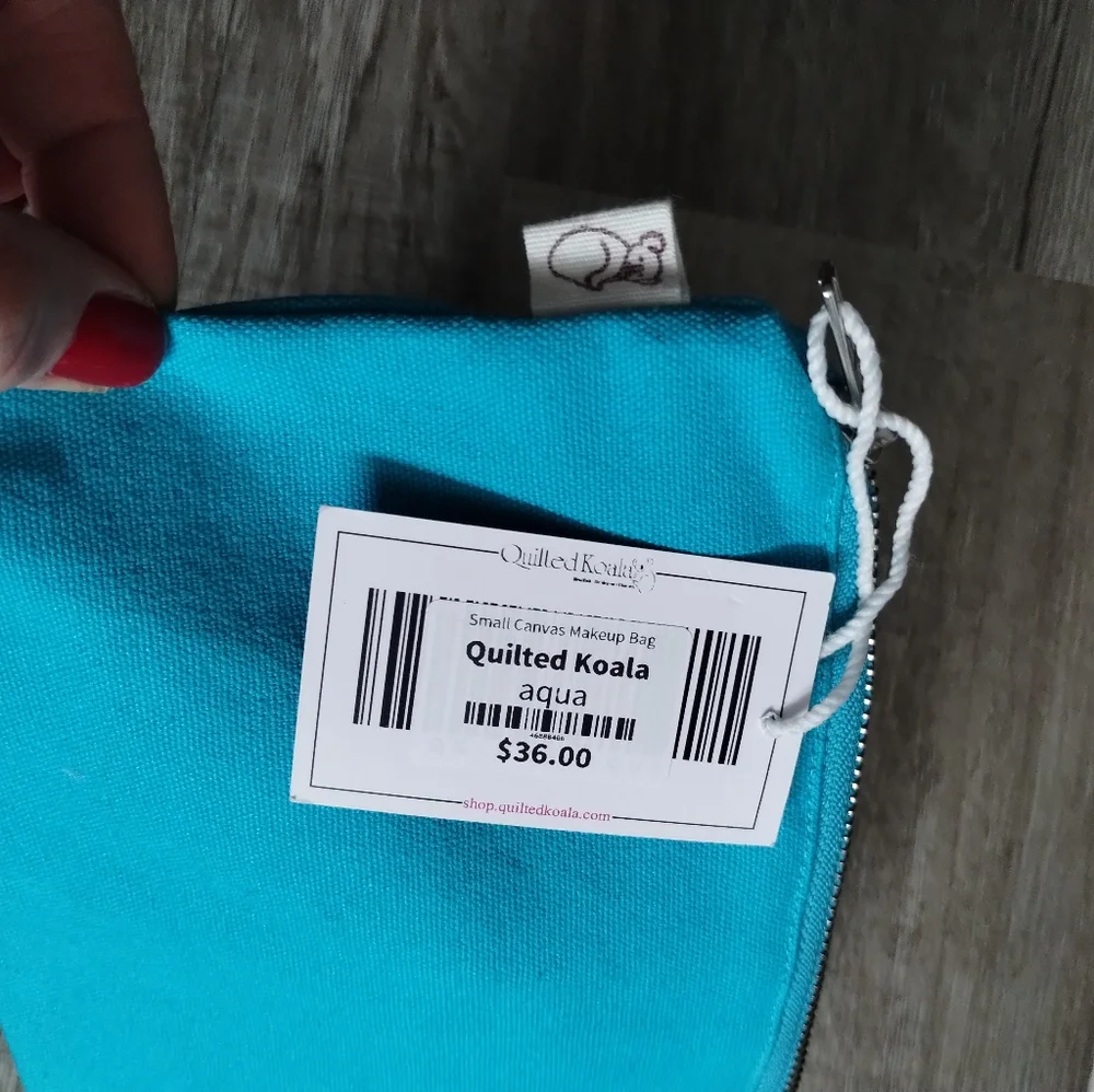 Quilted Koala Bright Blue Cosmetic Pouch